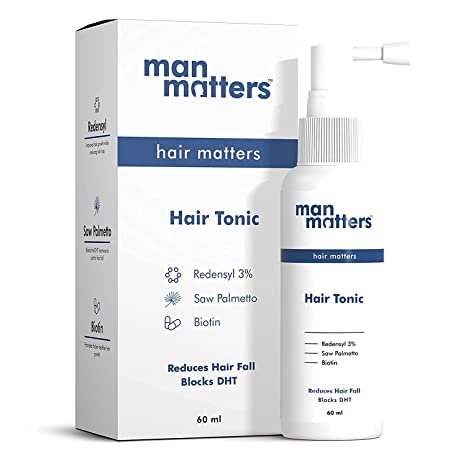 ROSEVILLA Man Matters Hair Tonic | 3% Redensyl | DHT Blocker | Reduce Hair Fall | Added Saw Palmetto & Biotin | SLS & Paraben Free | No Side Effects | 60 ml