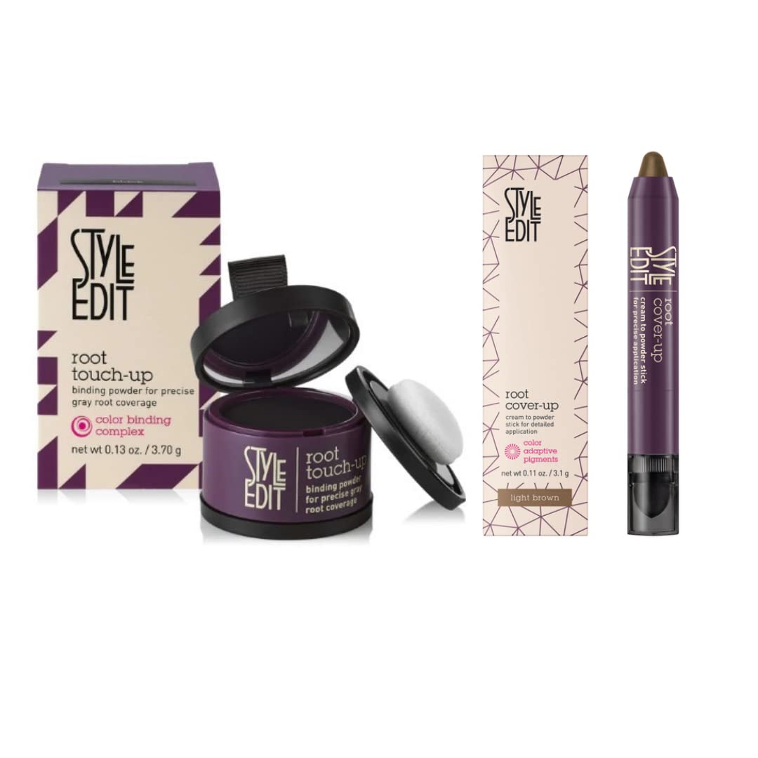 Style Edit Root Cover Up Stick And Root Touch Up Powder, to Cover Up Roots, Light Brown hair color