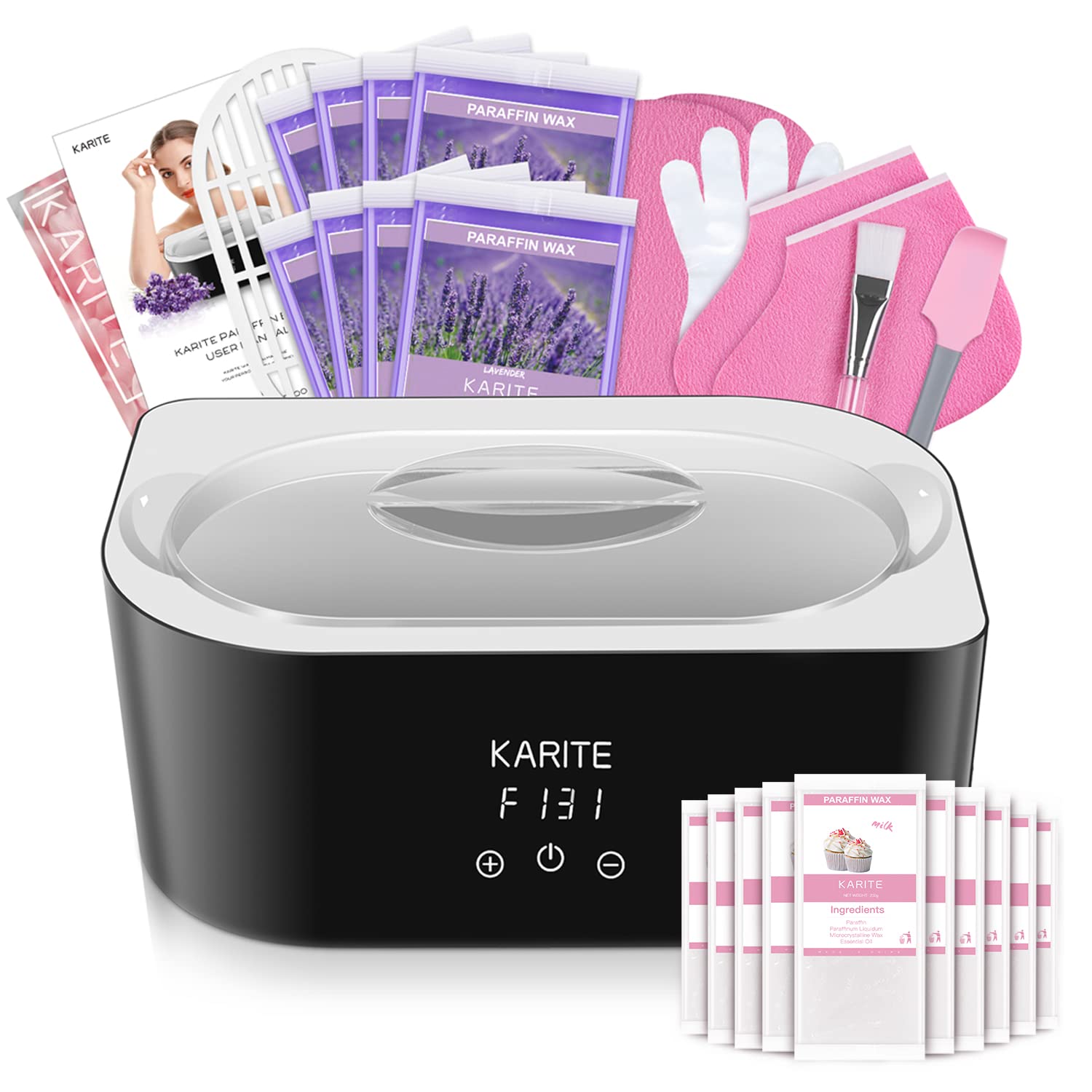 Paraffin Wax Machine for Hand and Feet - Karite Paraffin Wax Bath 4000ml Paraffin Wax Warmer Moisturizing Kit Auto-time and Keep Warm Paraffin Hand Wax Machine for Arthritis