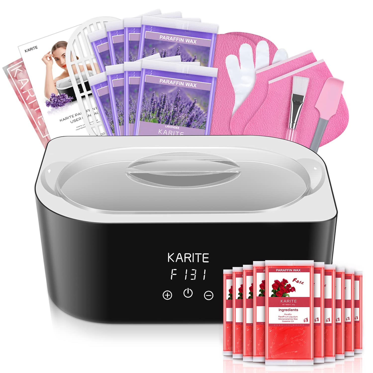 Paraffin Wax Machine for Hand and Feet - Karite Paraffin Wax Bath 4000ml Paraffin Wax Warmer Moisturizing Kit Auto-time and Keep Warm Paraffin Hand Wax Machine for Arthritis