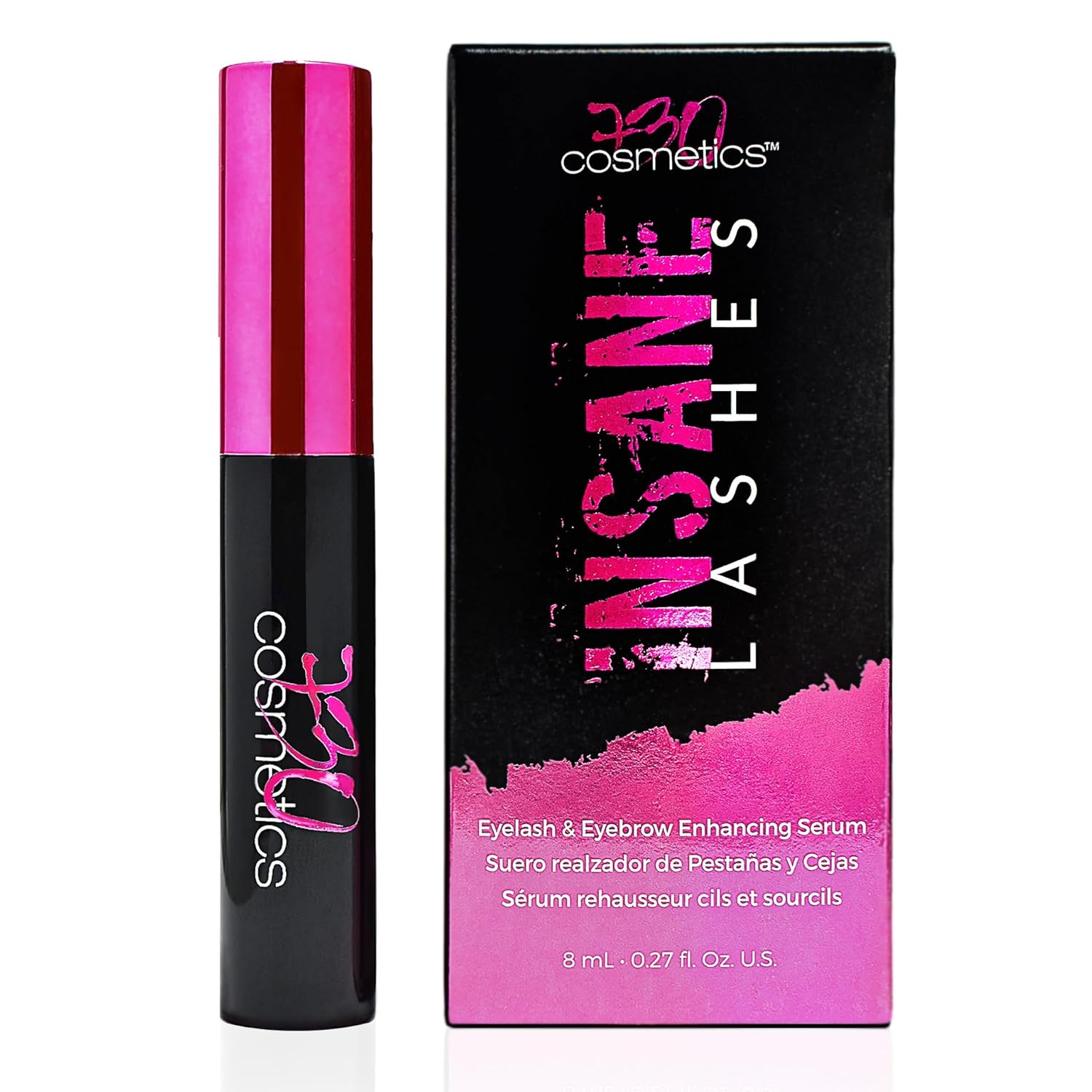 Insane Lashes Growth Serum - Rapid Growth Lash Serum & Eyebrow Enhancer - Natural Lash Boost Serum for Longer, Thicker and Healthier Eyebrows - 8ml