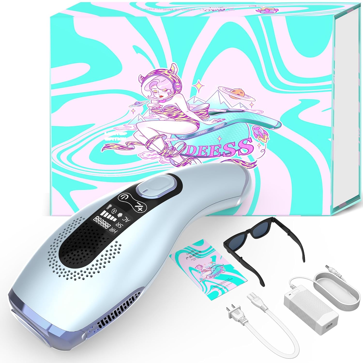 DEESS Laser Hair Removal with Freezing Point Sapphire Cooling, GP592 Unlimited Flashes Light Hair Removal Devices-at Home Permanent IPL Hair Remover for Women Men on Face, Chin, Armpit, Bikini Area